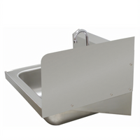 Advance Tabco Bolt-On Single Panel Hand Sink Side Splash, 12-Inch High, 16-Gauge 300 Series Stainless Steel, for 16 x 20-Inch Bowls