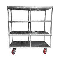 Channel Manufacturing FTDR-3 Mobile Aluminum Tray Drying Rack, 3-Tier, 40 Slots Per Shelf
