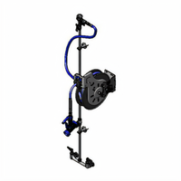 T&S Brass EasyInstall Open Wall-Mount Retractable Hose Reel Assembly with 35-Ft Hose, 8-Inch Mixing Faucet, and Front-Trigger Water Gun