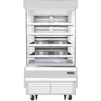 Everest Refrigeration Vertical Open-Air Merchandiser Refrigerator, 18.2 Cu. Ft., 35-Inch Deep, White, Bottom-Mount, 115V
