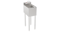 Krowne Silver Series One-Compartment Freestanding Underbar Bar Sink with Faucet, 12 Inch Wide