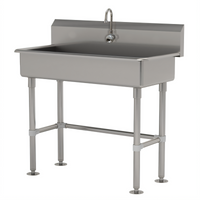 Advance Tabco One-Station ADA Floor-Mounted Service Sink with Electronic Faucet, 40-Inch Wide