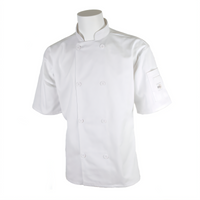 Millennia Unisex Short Sleeve Chef Jacket with Traditional Buttons, White, 8X