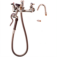 T&S Brass B-2312 Wall-Mount Pot Filler Faucet with 44-Inch Hose and Quick-Disconnect Spray Accessories