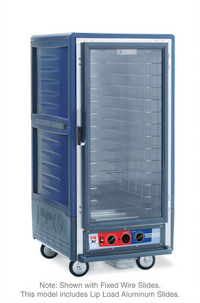 Metro C5 3 Series Moisture Heated Holding and Proofing Cabinet, 3/4 Height, Blue, Clear Polycarbonate Door