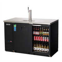 Everest Refrigeration 24-Inch Deep Two-Section Back Bar & Direct Draw Keg Refrigerator Combo with 1 Solid Door and 1 Glass Door
