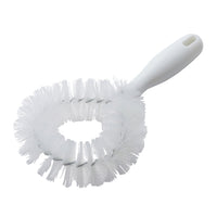 Vegetable Cleaning Brush with Firm Polyester Bristles and Plastic Handle, White
