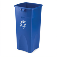 Rubbermaid Untouchable 23 Gallon Square Open Top Recycling Container, Blue