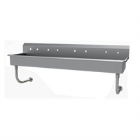 Advance Tabco ADA Wall-Mounted Multiwash Hand Sink with 8-1/2-Inch Backsplash and 4 Faucet Hole Sets, 80-Inch Wide