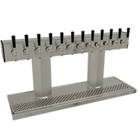 Glastender Countertop Tee Draft Dispensing Tower, 12-Faucet, Glycol-Cooled, Dual-Column