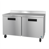 Hoshizaki Steelheart WF60B-01 60-Inch Two-Section Stainless Steel Worktop Freezer with Solid Hinged Doors and Cylinder Locks