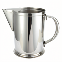 Winco 64 oz Stainless Steel Water Pitcher with Ice Guard and Mirror Finish