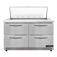 Continental Refrigerator D48N18M-FB-D Designer Line Mighty Top Sandwich Unit with 4 Drawers