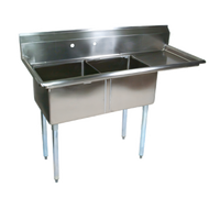 John Boos E-Series 2-Compartment Commercial Sink with Right Drainboard