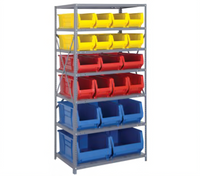 Quantum Heavy-Duty Stationary Wire Shelving Unit with Bin Assortment, 36 x 24 x 75 Inch