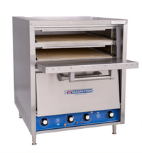Bakers Pride HearthBake Series Countertop Electric Pizza/Pretzel Oven, 2-Compartment, Brick-Lined, with 4 Removable Cordierite Hearth Decks