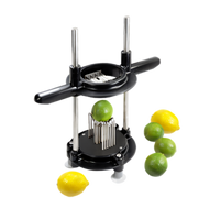 Tellier Manual Lemon Slicer with Serrated Stainless Steel Blades and Suction Cup Feet