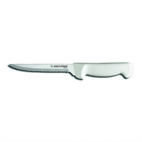 Basics 8-Inch Scalloped Utility Knife with White Polypropylene Handle