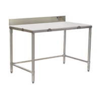 Eagle Group 48 Inch x 30 Inch Poly Top Cutting Table with 4-1/2 Inch Removable Stainless Backsplash
