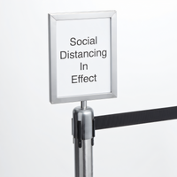 American Metalcraft 8-1/2 x 11 Inch Horizontal Two-Sided Stainless Steel Barrier System Sign