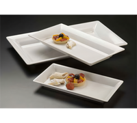 American Metalcraft Endurance White Melamine Rectangular Platter, 14-1/4 x 7-1/2 x 1-1/2 Inches