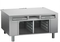 RATIONAL Height-Adjustable Equipment Stand with Pull-Out Shelves and 12 x 20 Pan Rails for Size 2-S