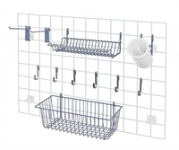 Quantum Store Grid Accessory Pack with Basket, Lid Holder Drying Rack, Cylinder Holder, Flatware Cylinder and Hooks