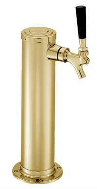 Perlick 4010TF1 3-Inch Extra-Height Glycol-Cooled Countertop Draft Arm Tower, Tarnish-Free Brass, 1 Faucet