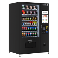 KoolMore Refrigerated Snack and Drink Vending Machine with 60 Slots, 21.5-Inch Touch Screen, Bill Acceptor, and Credit Card Reader