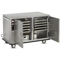 FWE Mobile Insulated Two-Door Heated Holding Cabinet with Humi-Temp System and Universal Tray Slides