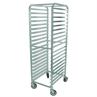 Omcan Full-Size Mobile End-Load Aluminum Pan Rack with Curved Top, 20-Pan Capacity