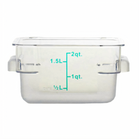 2 Quart Square Clear Polycarbonate Food Storage Container
