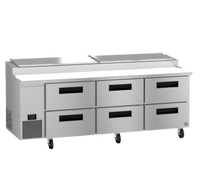 Hoshizaki Steelheart 93-Inch Pizza Prep Table with 6 Drawers