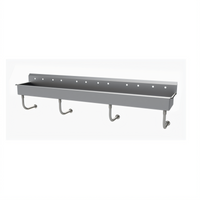 Advance Tabco FS-WM-120 Wall-Mounted Multiwash Hand Sink, 120-Inch Wide, 14-Gauge 304 Stainless Steel
