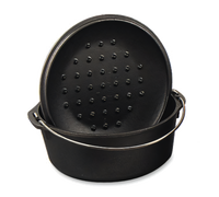Alegacy Chasseur 5 Qt Round Cast Iron Dutch Oven with Lid and Carry Handle, Black