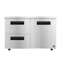 Hoshizaki Steelheart 48-Inch Two-Section Undercounter Low Profile Refrigerator with One Door and Two Drawers