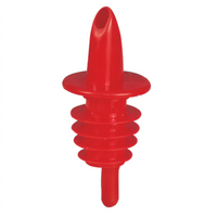 Spill-Stop Disposapourer Disposable Plastic Red Liquor Pourer, Without Collar