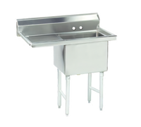 Advance Tabco 1-Compartment Fabricated Sink with 24-Inch Left Drainboard, 36 x 24 x 14-Inch Bowl, 304 Stainless Steel
