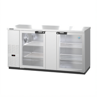 Hoshizaki BB69-G-S 69.5-Inch Two-Section Stainless Steel Back Bar Cooler with Glass Swing Doors