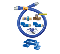 Dormont Blue Hose 3/4-Inch x 72-Inch Moveable Gas Connector Deluxe Kit with SnapFast Quick-Disconnect, Double Swivel MAX, Restraining Device, and Full Port Valve