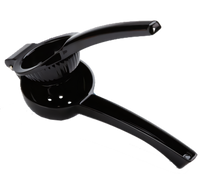 American Metalcraft Black Finish Heavy-Duty Metal Lemon Squeezer with Oversized Holes
