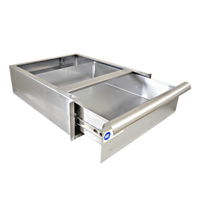 Omcan Stainless Steel Work Table Drawer for 24-Inch Deep Worktables, 16 x 20 x 4 Inch