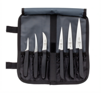 Mercer Culinary 7-Piece Carving Knife Set with Thai Fruit Knives and Storage Roll