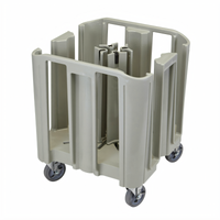Cambro S-Series Compact Adjustable 4-Tower Dish Caddy Dolly for 9-Inch to 12-Inch Round Plates