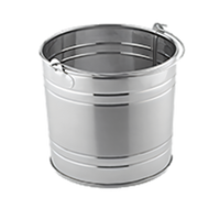 Round Stainless Steel Pail with Handle, 148 oz., Dual Satin and Mirror Finish