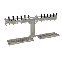 Glastender PT-12-MFR 12-Faucet Pipe Tee Countertop Glycol-Cooled Draft Dispensing Tower, Mirror Finish