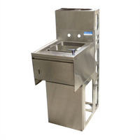 BK Resources Slimline Underbar Dump Sink, 1 Compartment, 12-1/2 x 18-1/4 x 33-1/2 Inches, 304 Stainless Steel