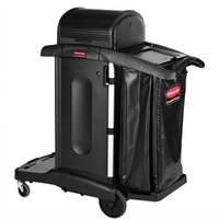 High Security Executive Janitorial Cleaning Cart, 7.25 Cu. Ft., Locking Hood & Doors