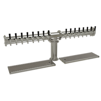 Glastender PT-16-MF 16-Faucet Air-Cooled Countertop Pipe Tee Draft Dispensing Tower, Mirror Finish