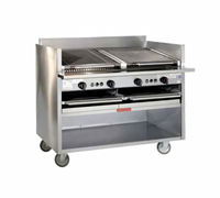 Magikitch'n FM-SMB-636 36-Inch Floor Model Gas Coal Charbroiler with Open Cabinet Base